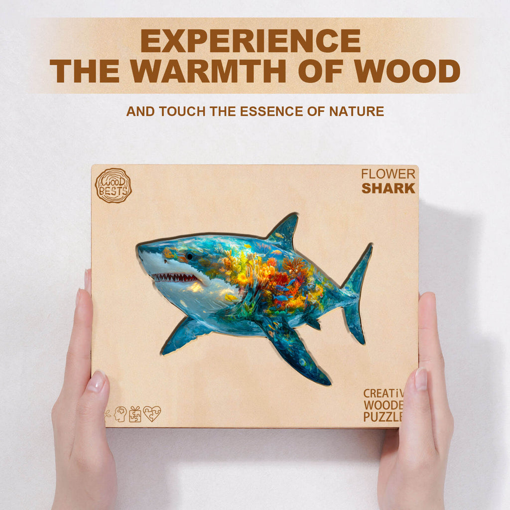 Flower shark Wooden Jigsaw Puzzle
