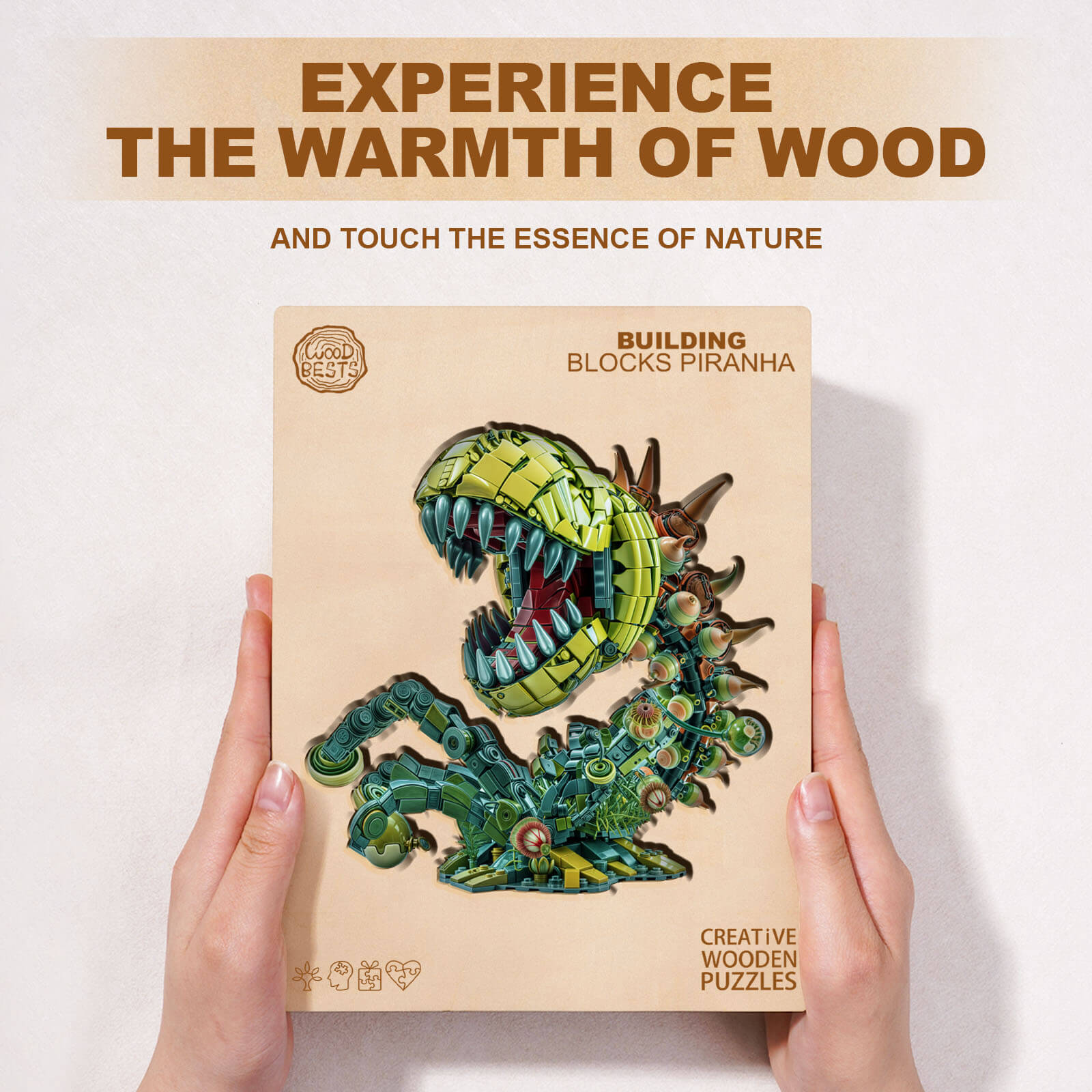 Building blocks Piranha Wooden Jigsaw Puzzle