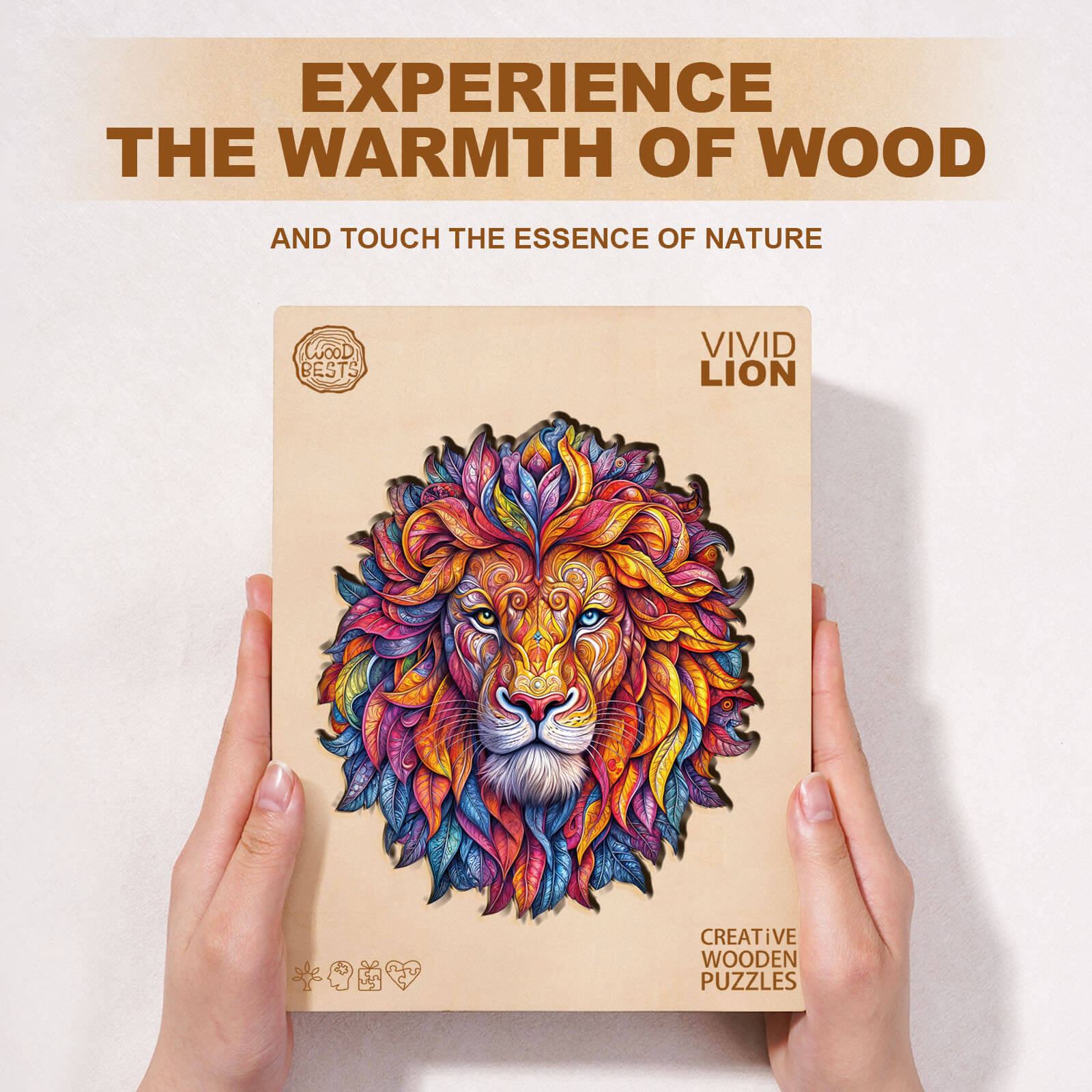 Vivid lion Wooden Jigsaw Puzzle