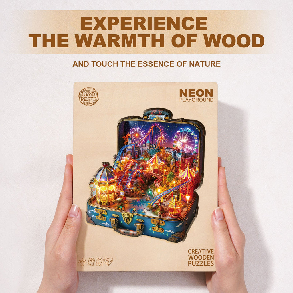 Neon Playground Wooden Jigsaw Puzzle