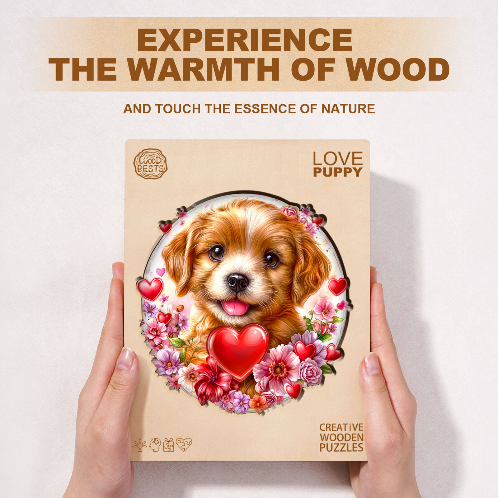 Love Puppy Wooden Jigsaw Puzzle