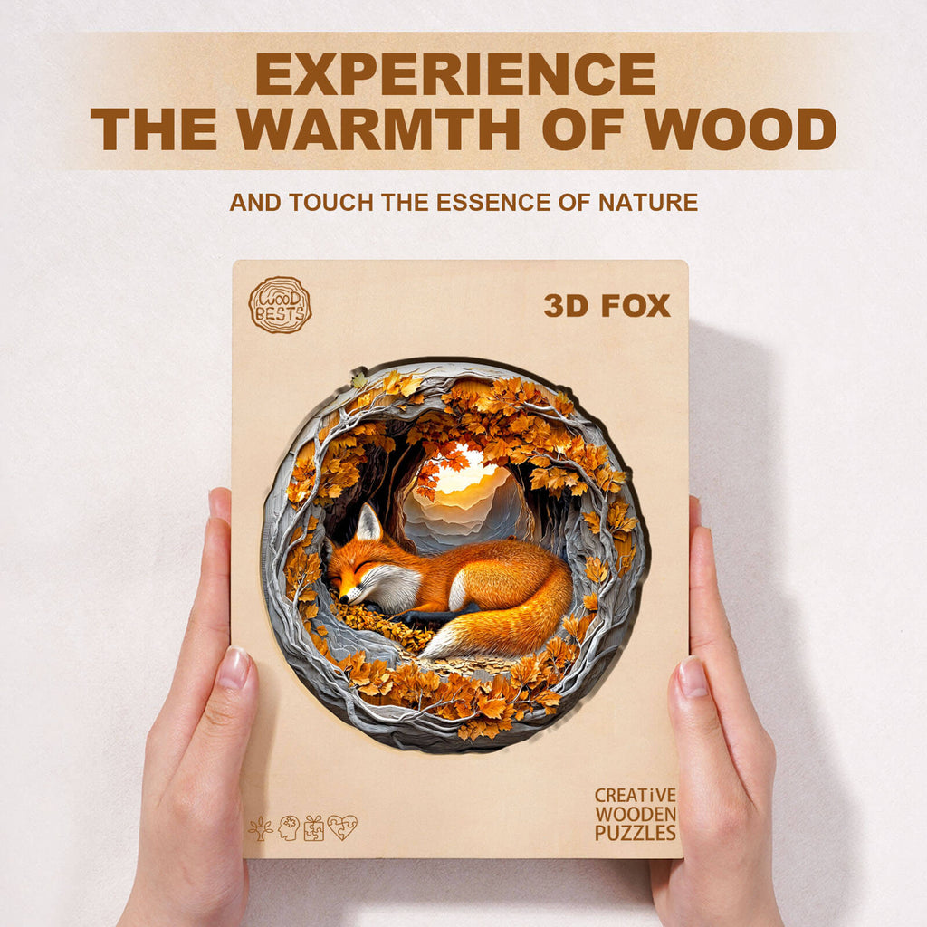 3D fox Wooden Jigsaw Puzzle