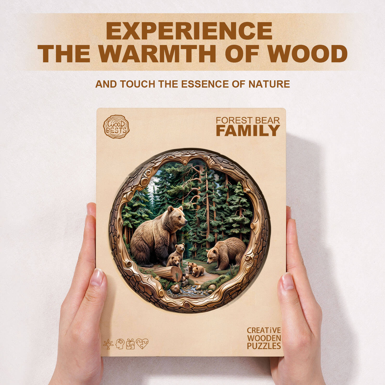 Forest Bear Family Wooden Jigsaw Puzzle