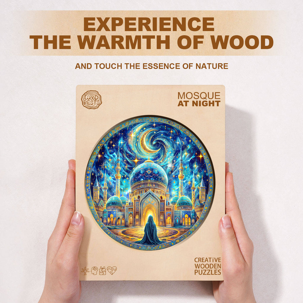 Mosque at night Wooden Jigsaw Puzzle