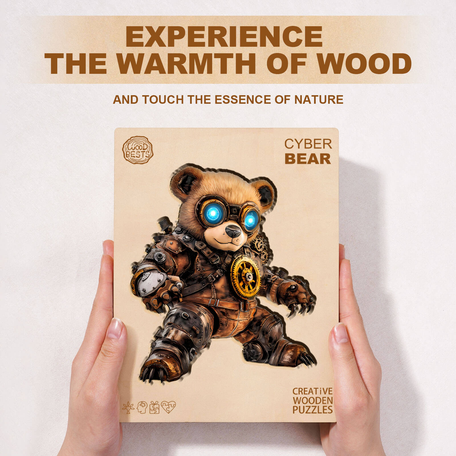 Cyber bear Wooden Jigsaw Puzzle