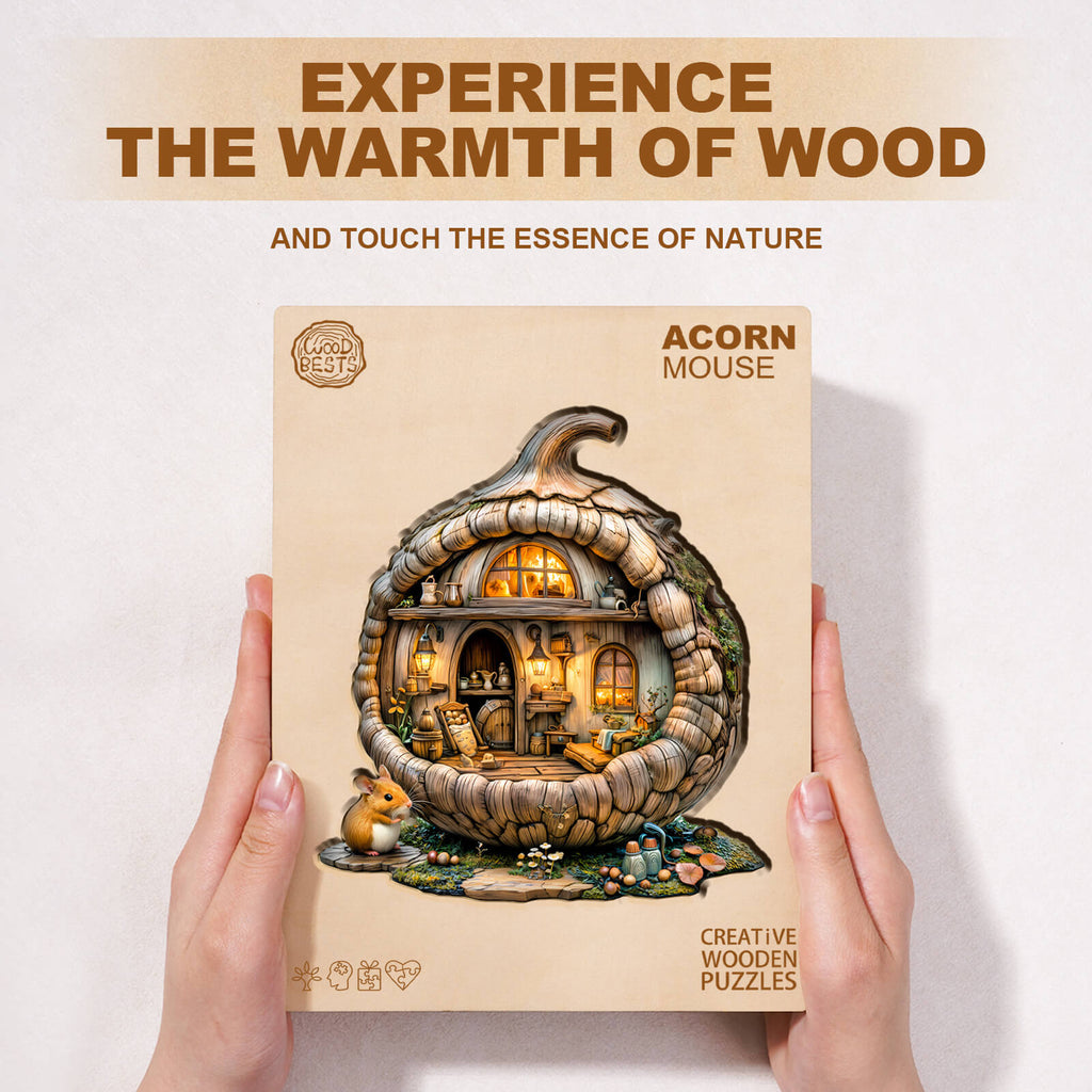 Acorn mouse Wooden Jigsaw Puzzle