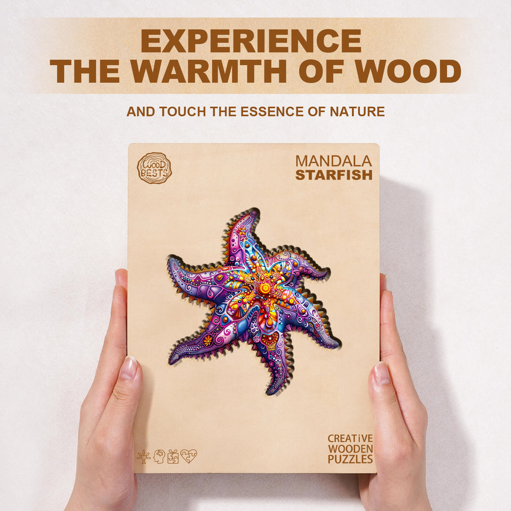 Mandala Starfish Wooden Jigsaw Puzzle