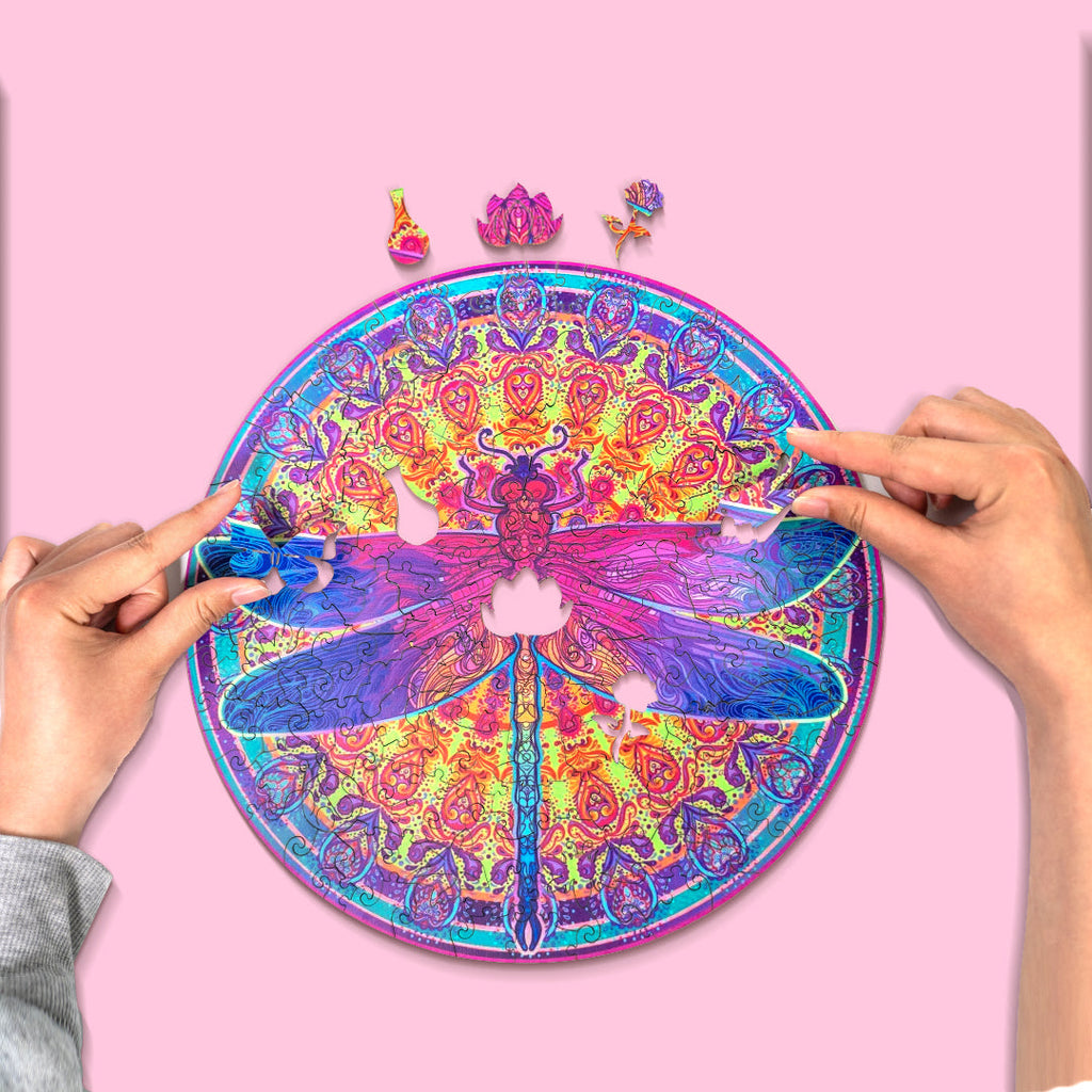 Mandala Dragonfly 2 Wooden Jigsaw Puzzle