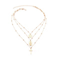 3-1 LAYERED CROSS NECKLACE