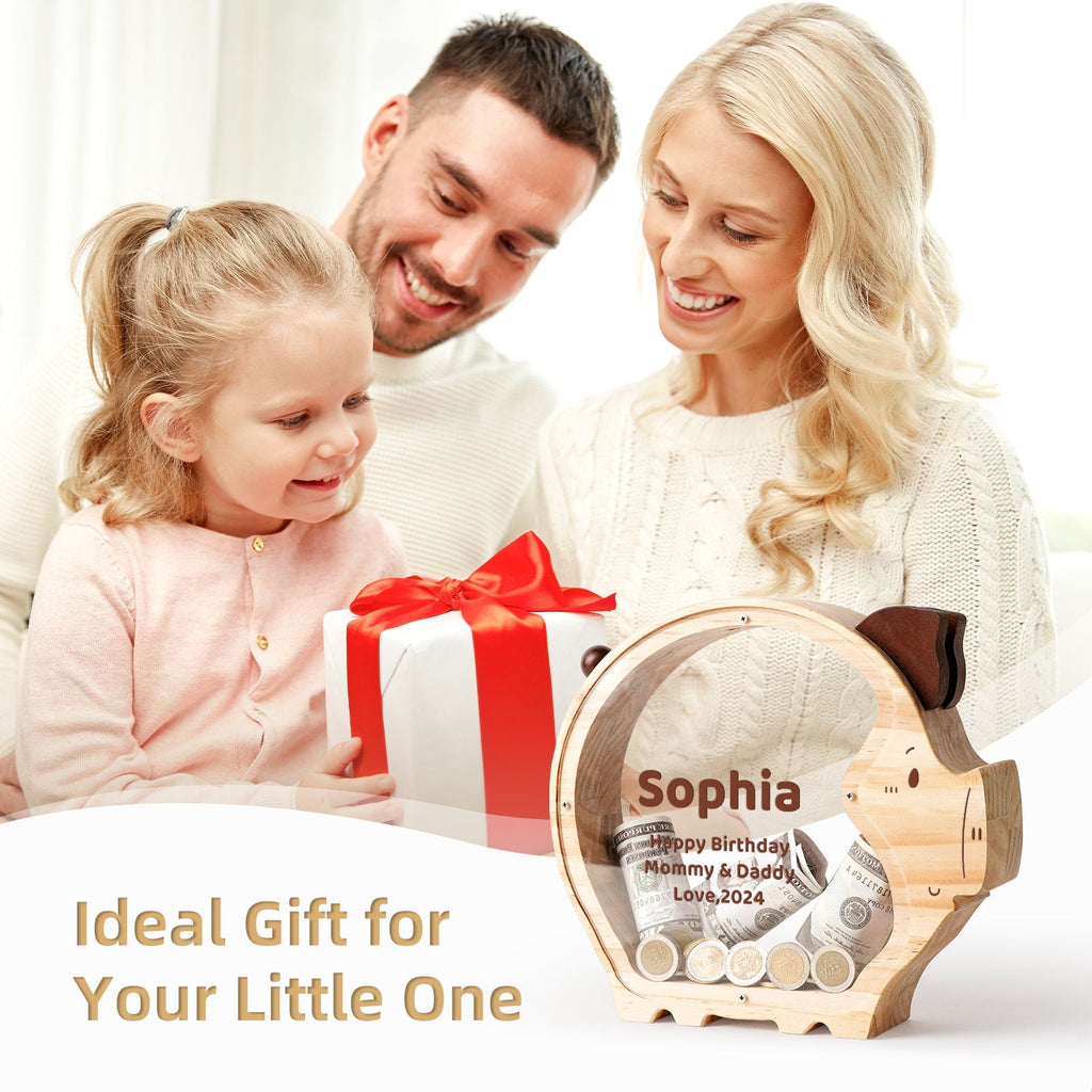 Custom Piggy Bank for Kids with Money Target and Numbers (1000 Dollar)