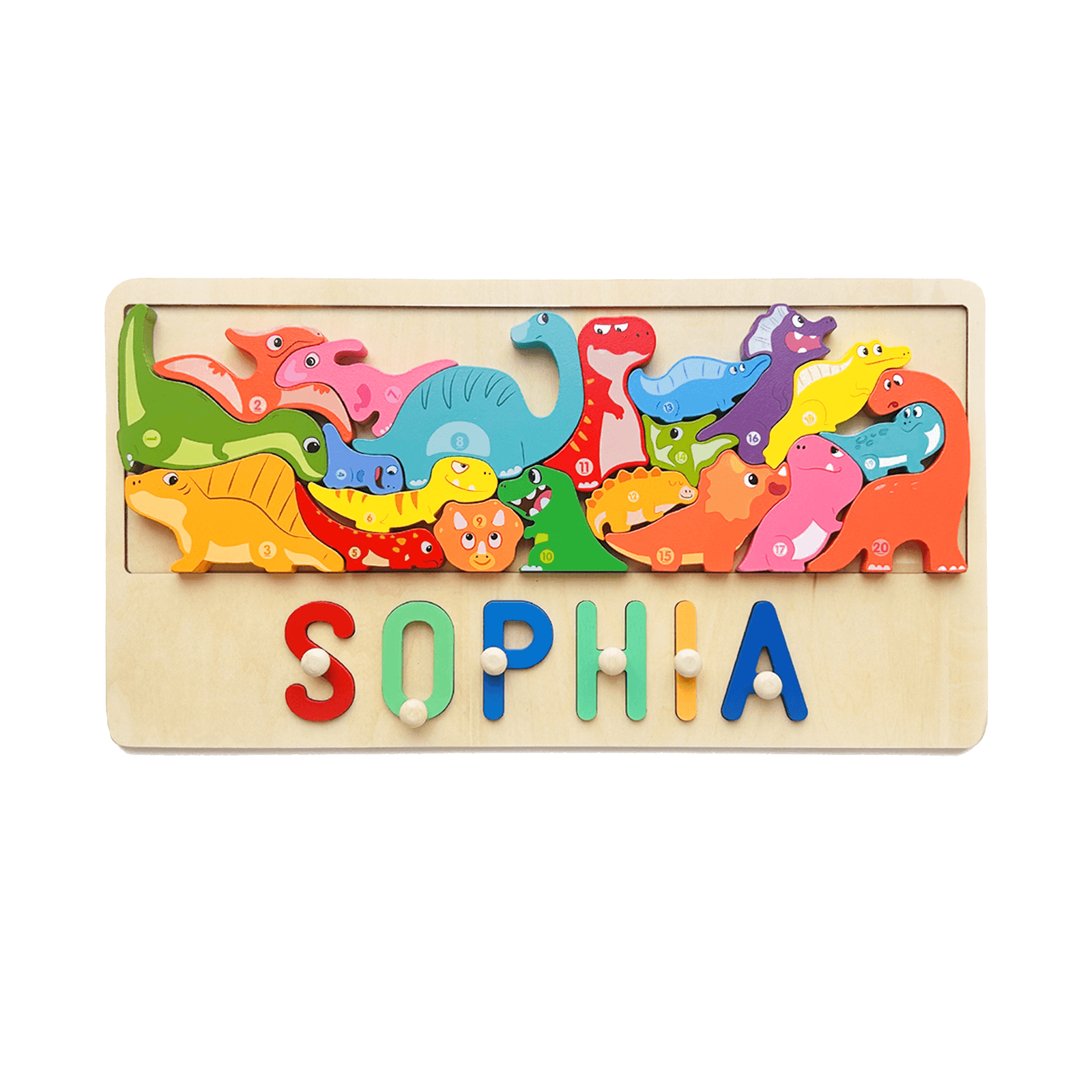 Personalized Baby Name Puzzle With Dinosaur