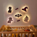 Personalized Wooden Baby's Room Wall Light Set-Halloween Theme