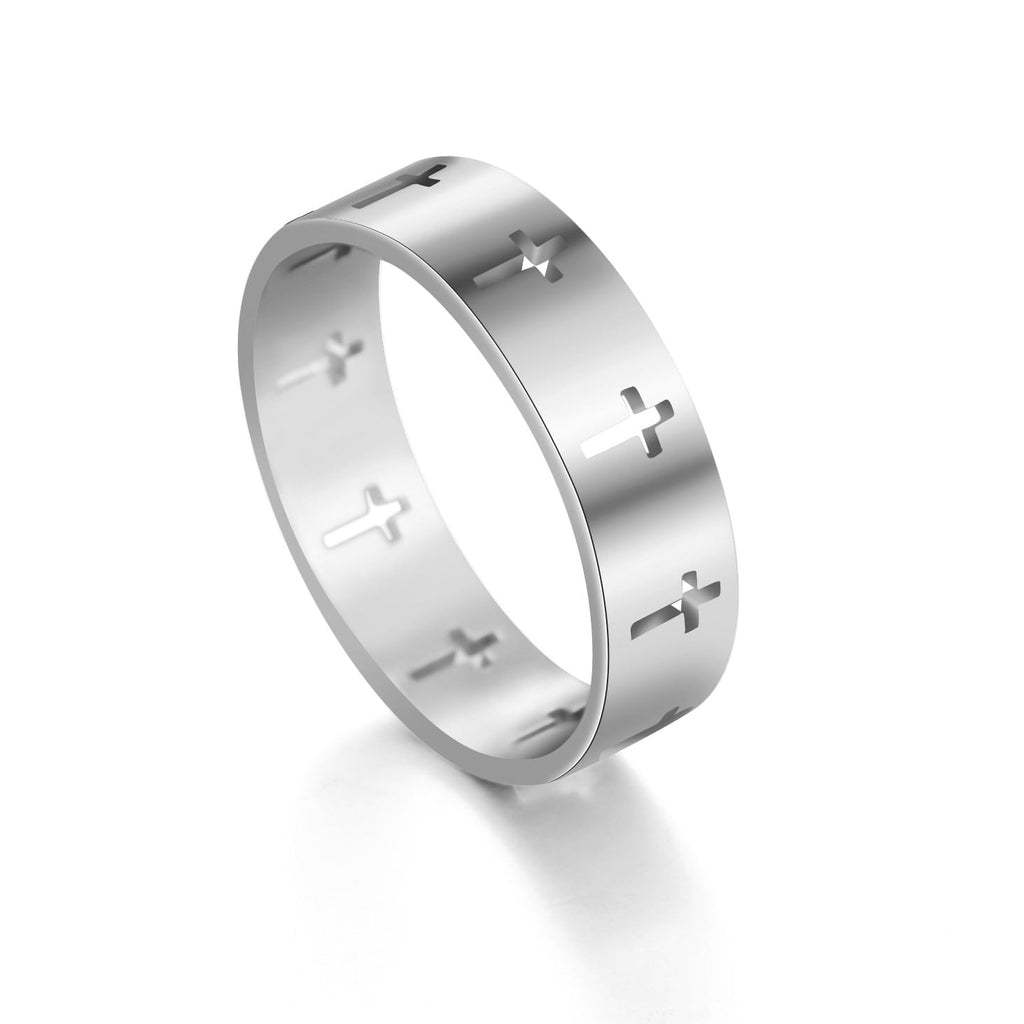 BLESSED CROSS CUTOUT RING