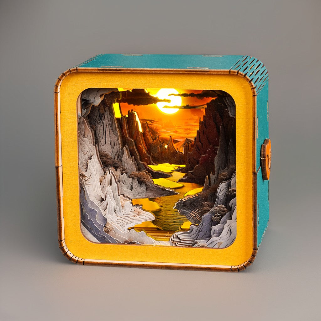 Long River Sunset Kit - 3D Wooden Puzzle Night Light