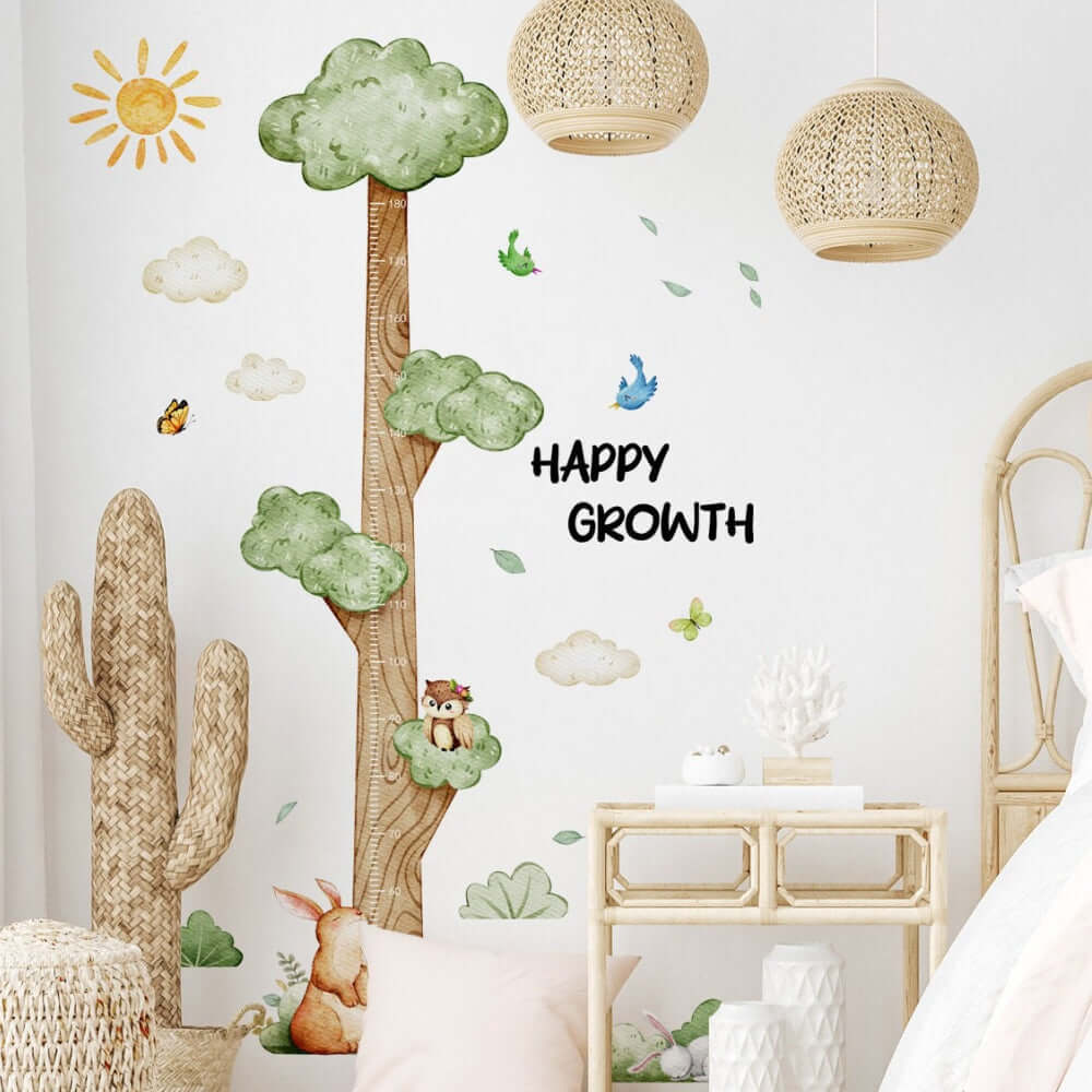 Whimsical Tree Growth Chart Wall Stickers