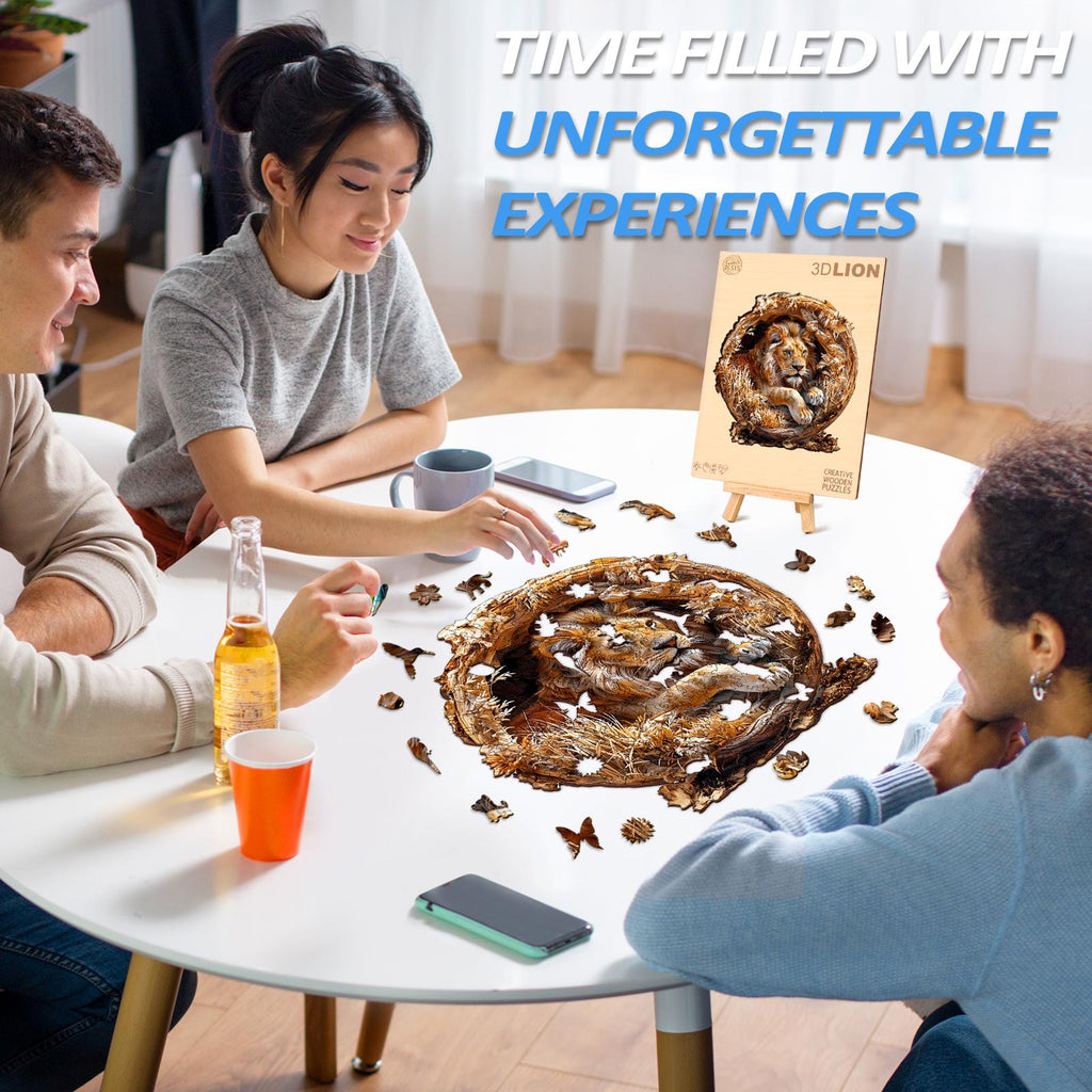 Lion In Cave Wooden Jigsaw Puzzle