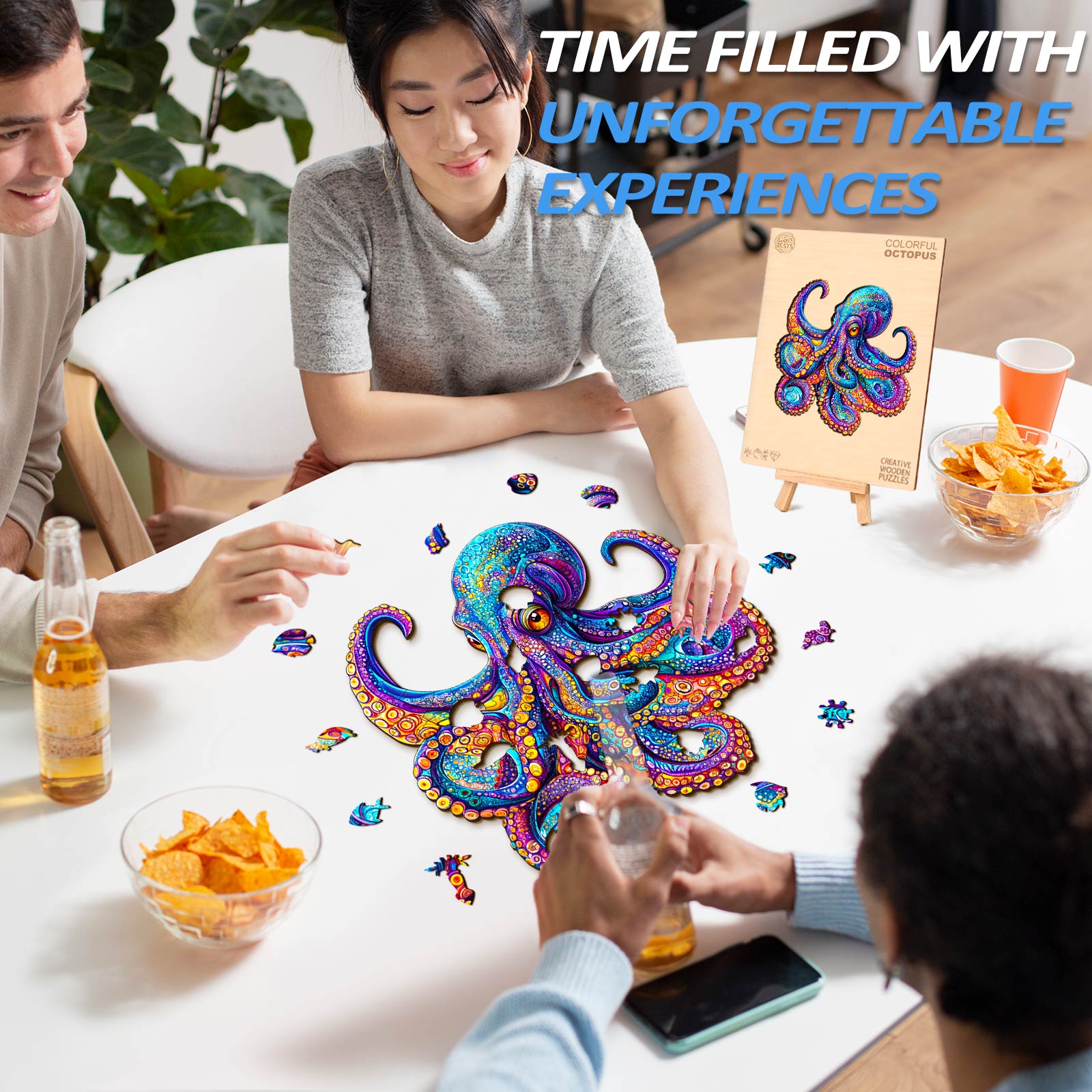 Colorful Octopus Wooden Jigsaw Puzzle