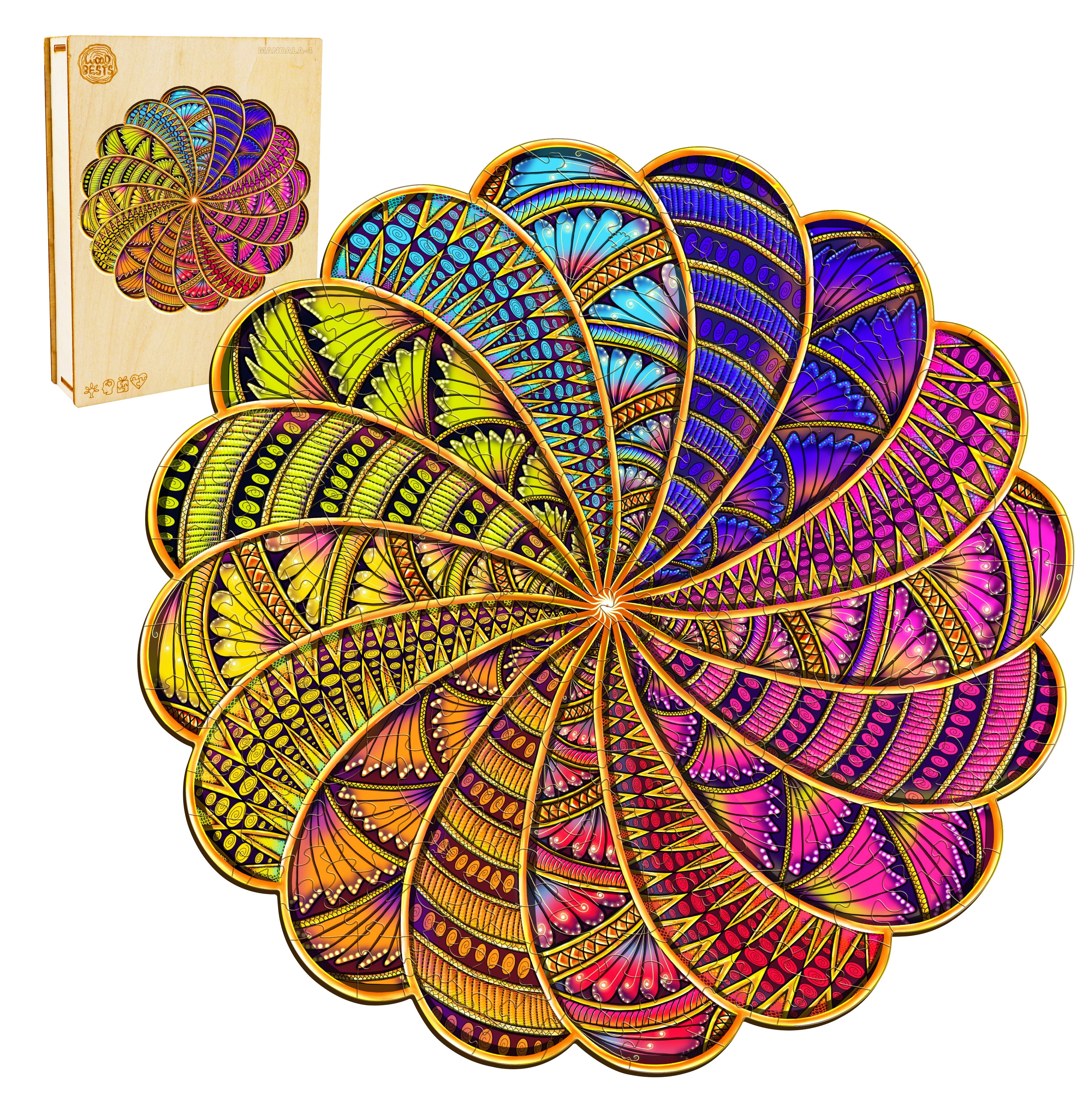 Mandala-4 Wooden Jigsaw Puzzle