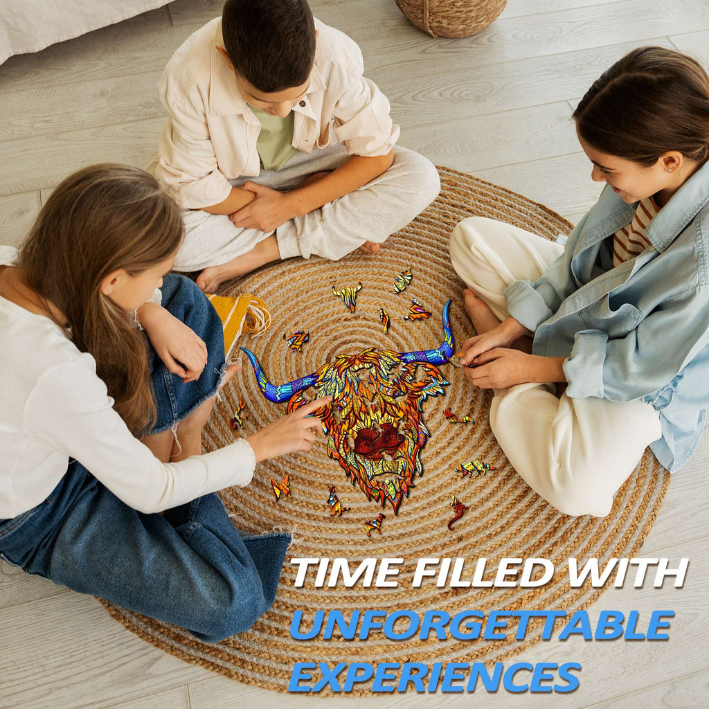 Highland Cattle Wooden Jigsaw Puzzle