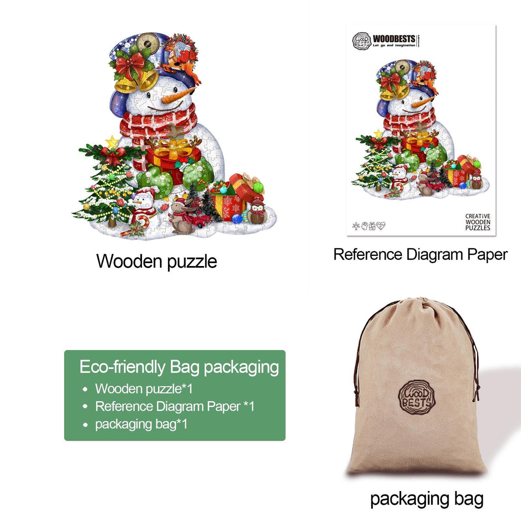 Christmas Snowman Wooden Jigsaw Puzzle