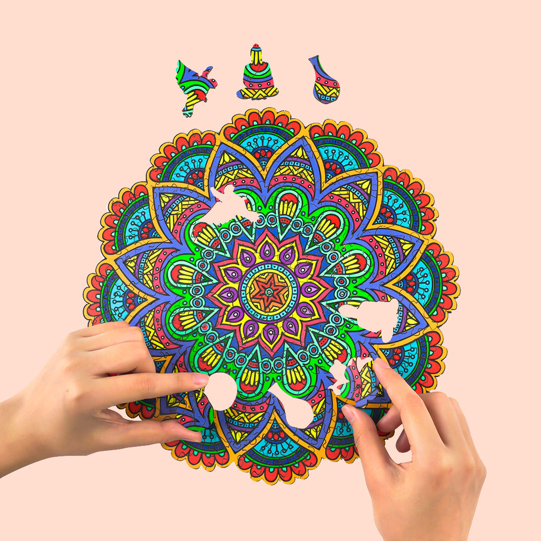 Flower Mandala Wooden Jigsaw Puzzle