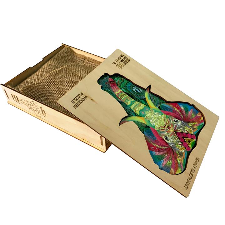 Coloured Elephant Wooden Jigsaw Puzzle