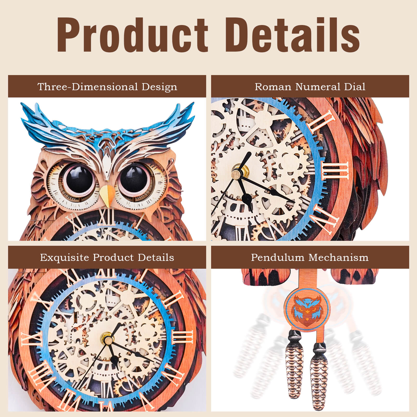 Random Different Styles of Wooden Clock