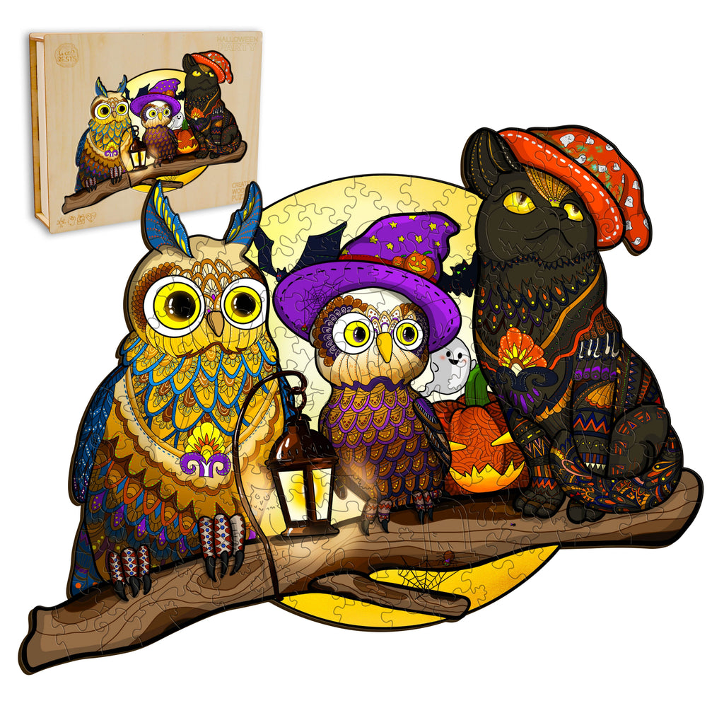 Halloween Owls Wooden Jigsaw Puzzle