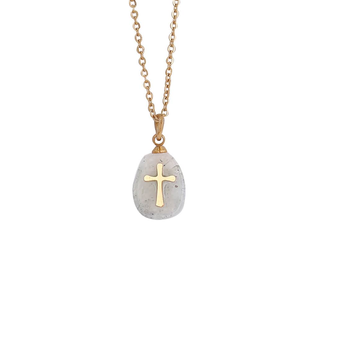 NATURAL STONE FAITH NECKLACE