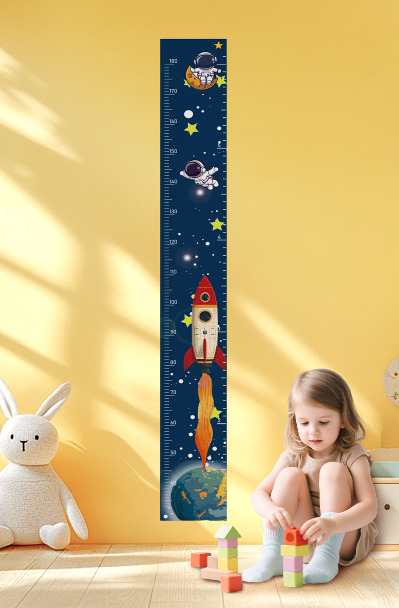 Space Adventure Rocket Growth Chart Wall Decal