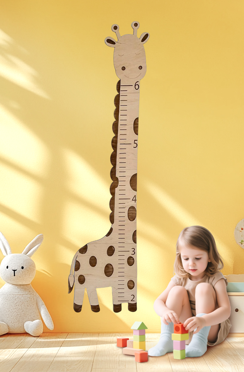 Wooden Giraffe Growth Chart Height Ruler for Kids