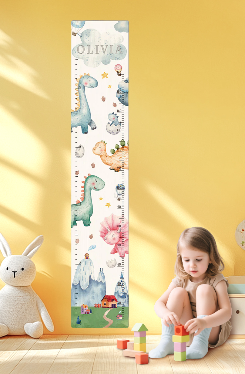 Personalized Wooden Dinosaur Growth Chart Height Ruler