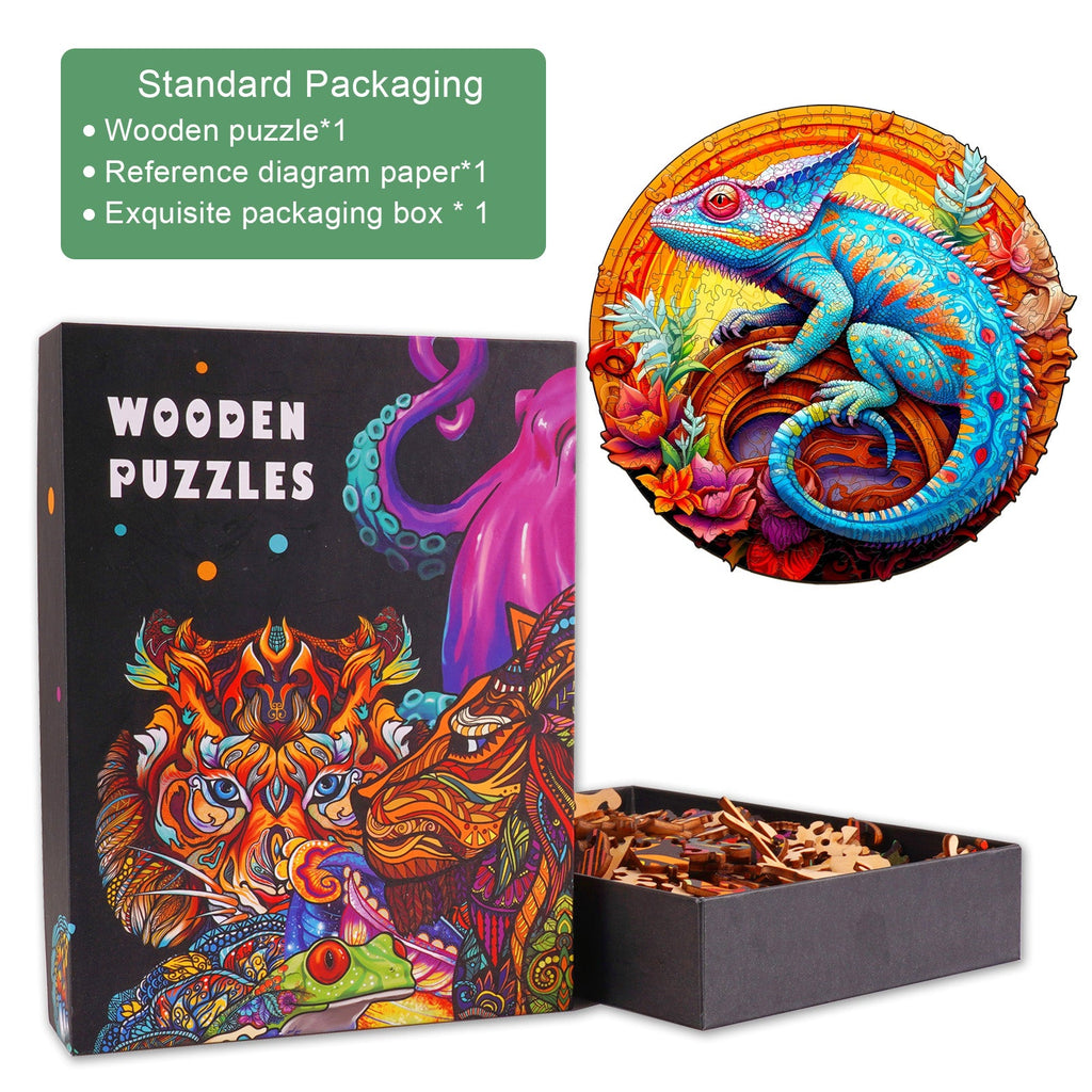 Unique Chameleon Wooden Jigsaw Puzzle