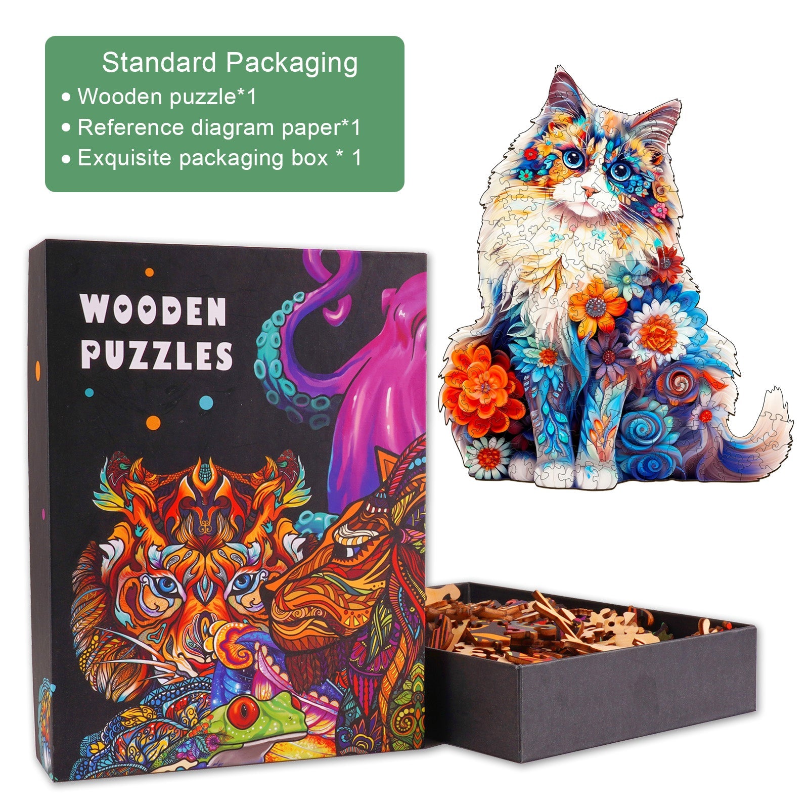 Ragdoll Cat Wooden Jigsaw Puzzle