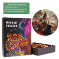 Erlangshen-1 wooden jigsaw puzzle packaging with colorful design and reference diagram for puzzle-solving fun.