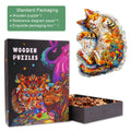 Colorful Sleeping Cat-2 wooden jigsaw puzzle with box and pieces, perfect for mind games and focus boosting.