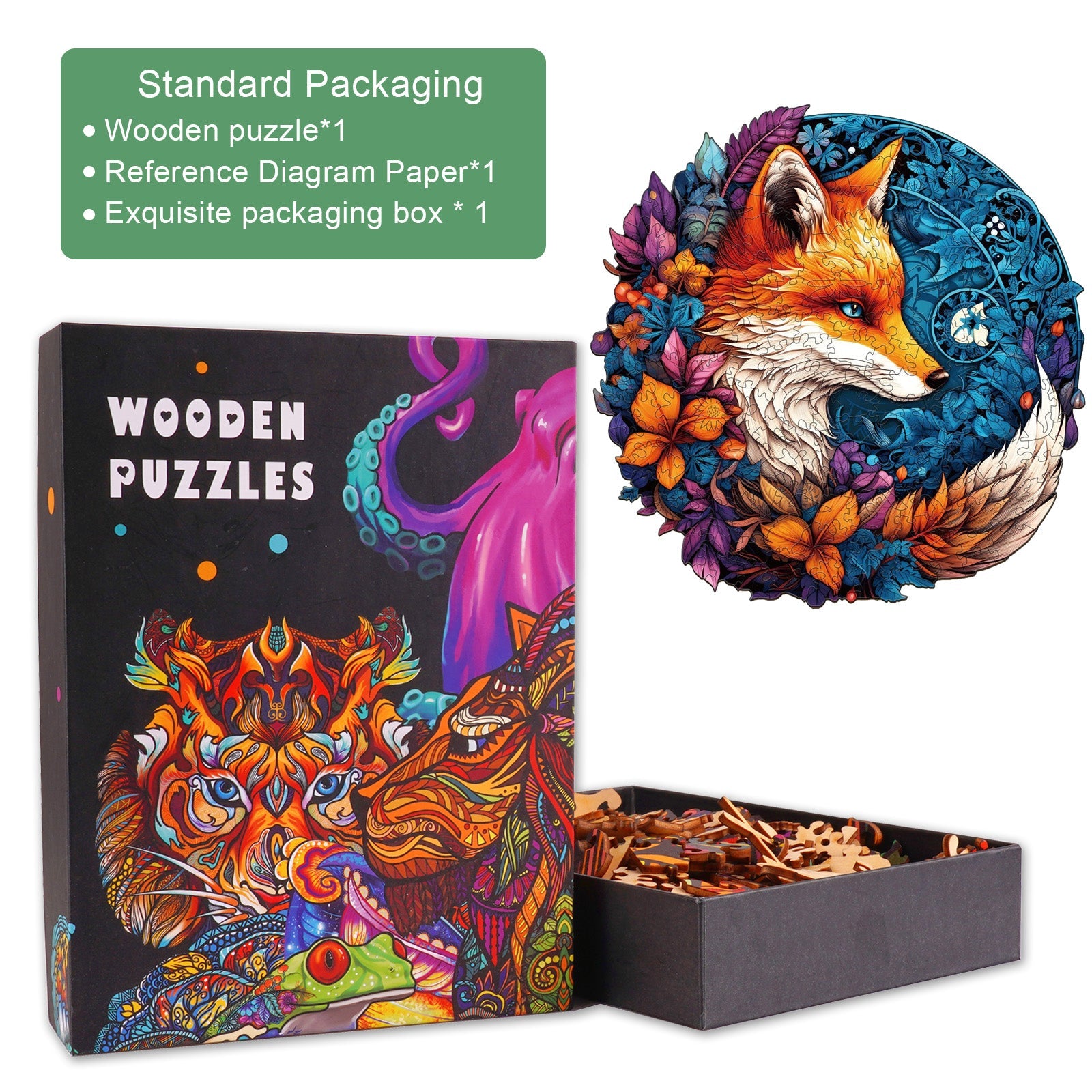 Mysterious Fox Wooden Jigsaw Puzzle