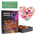 Letter to Mom wooden jigsaw puzzle with heart-shaped pieces, beautifully packaged for mindful gaming and focus enhancement.