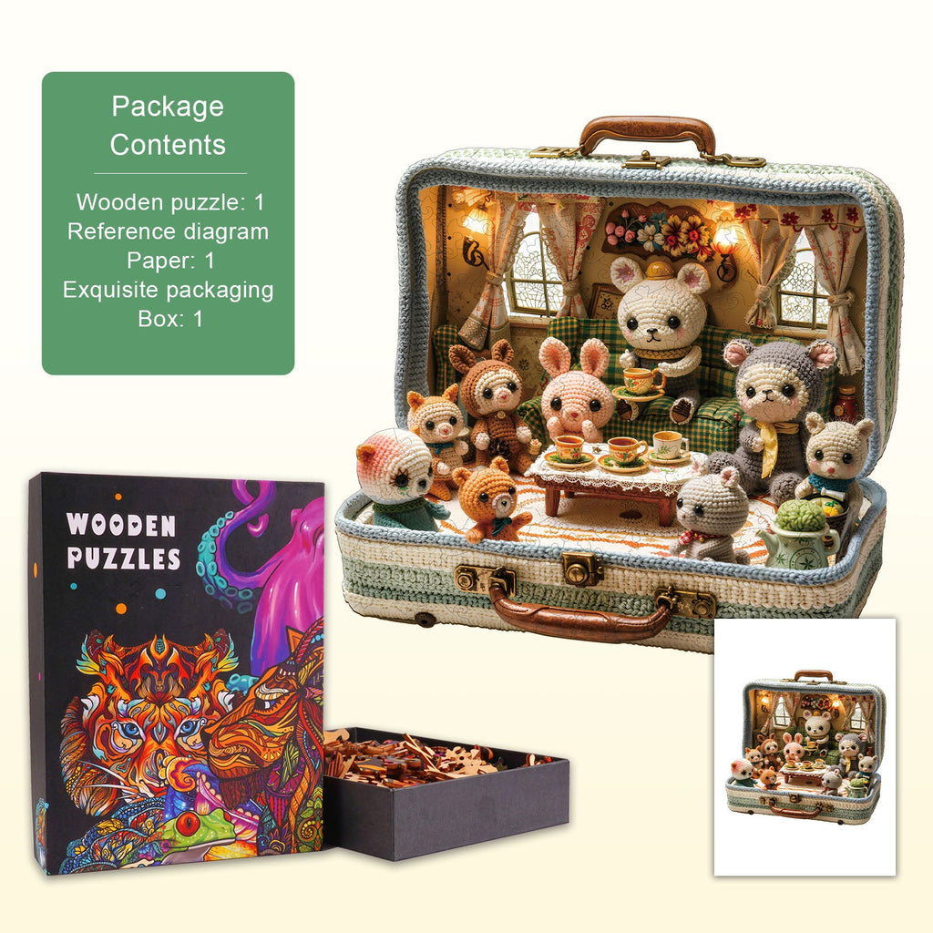 Animal Tea Party Wooden Jigsaw Puzzle
