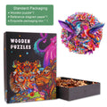 Flower Hummingbird wooden jigsaw puzzle in a box, vibrant design for mind games and focus enhancement.