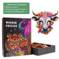 Flower and Cow Wooden Jigsaw Puzzle