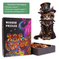 Magic Cat Wooden Jigsaw Puzzle with colorful packaging and pieces, perfect for enhancing focus and mental skills.