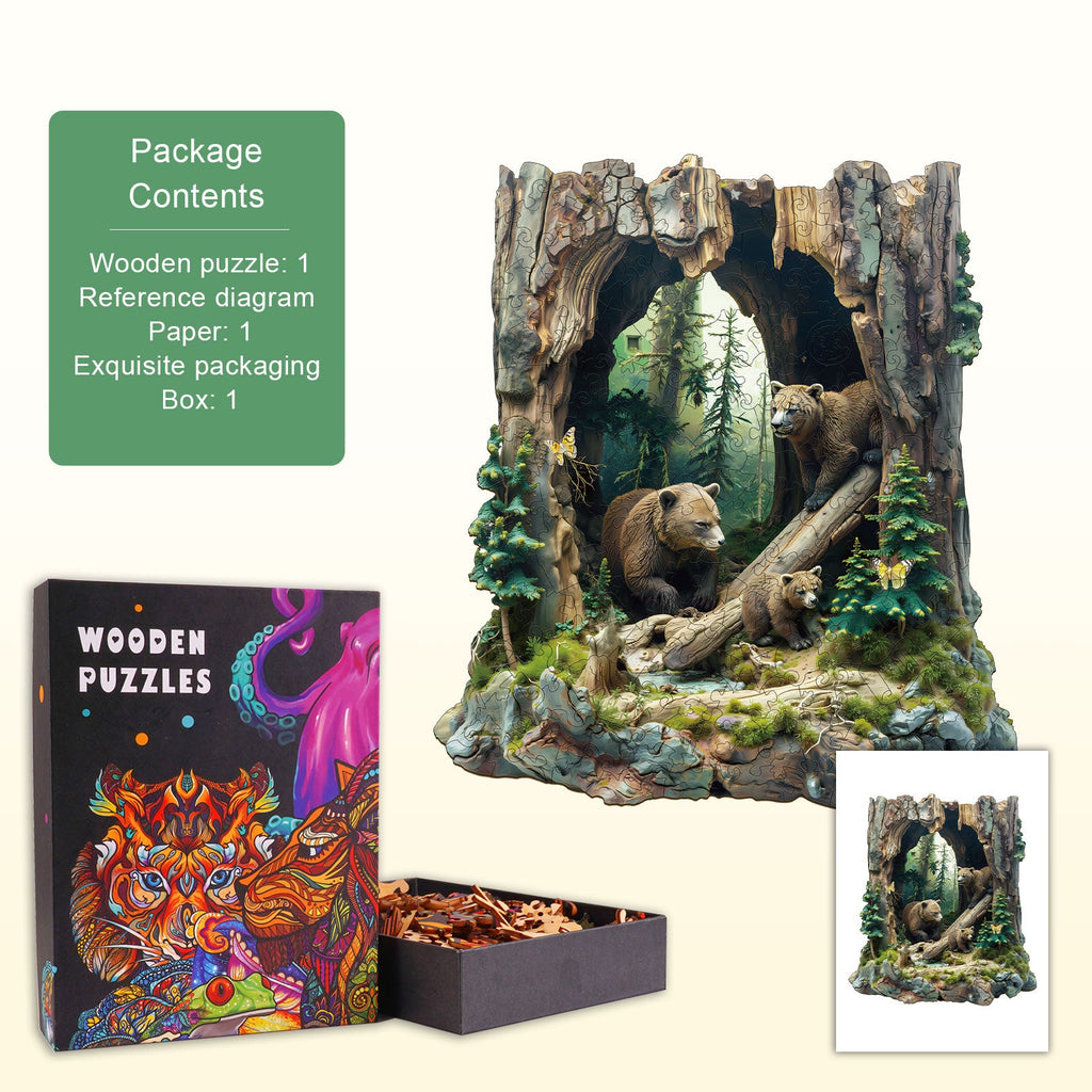 Bear Family Wooden Jigsaw Puzzle