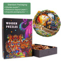 3D Racing the Train-2 wooden jigsaw puzzle with vibrant packaging and pieces for focused mind games.