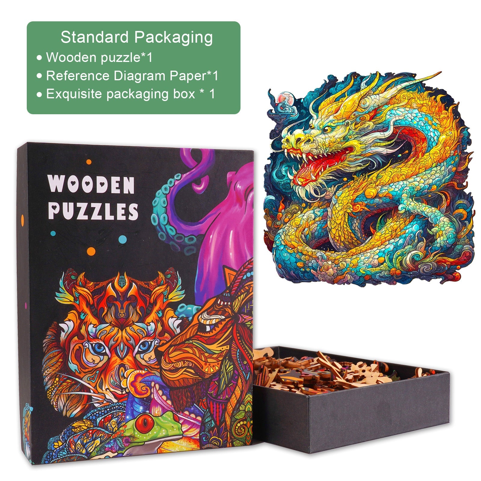 Chinese Dragon Wooden Jigsaw Puzzle