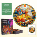 Colored Window Cat Wooden Jigsaw Puzzle