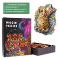 Sleeping Cat-1 wooden jigsaw puzzle with vibrant design and standard packaging for mind-enhancing fun.