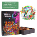 Angel Hummingbird Wooden Jigsaw Puzzle in exquisite packaging, featuring vibrant colors and detailed design for mind games.