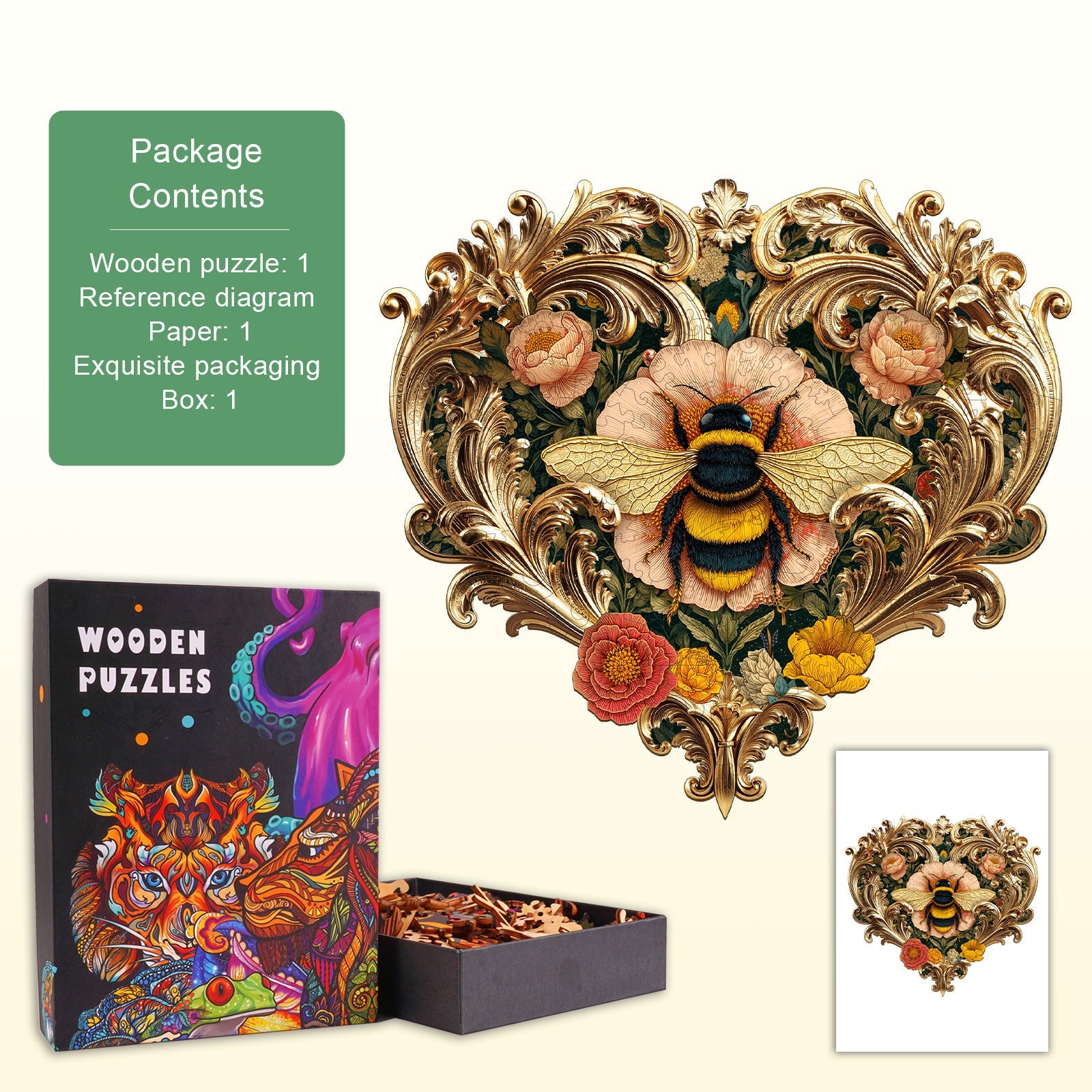 William Morris Bee Wooden Jigsaw Puzzle
