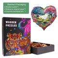 Love Garden Wooden Jigsaw Puzzle featuring vibrant heart design, eco-friendly packaging, and skill-enhancing wooden pieces.
